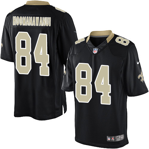 Youth Elite Michael Hoomanawanui Nike Jersey Black Home - #84 NFL New Orleans Saints